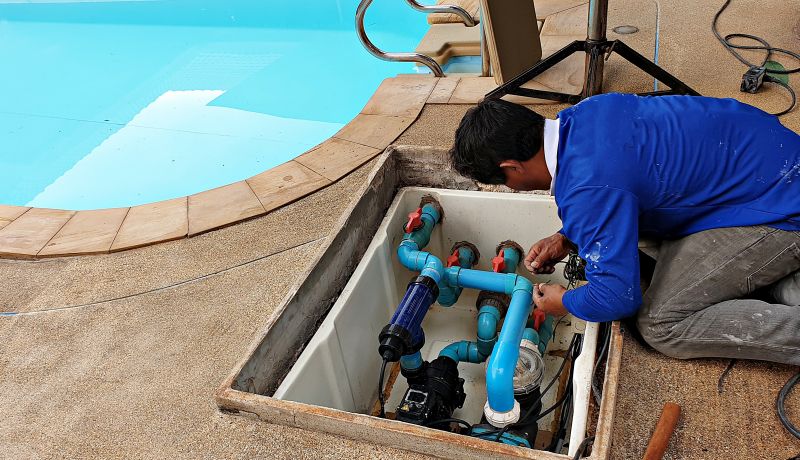 Products For Pool Plumbing Leak Repairs in use